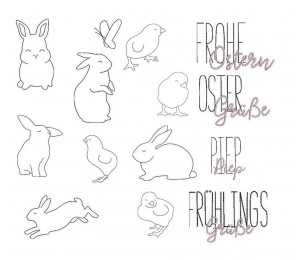 Stickserie - Frühlingstiere Doodle